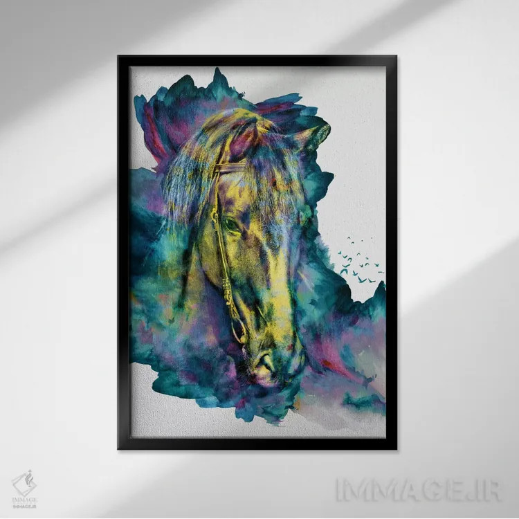 تابلو دکوراتیو زیبایی زنجیری اثر ریزا پکر - نمای قابدار مشکی