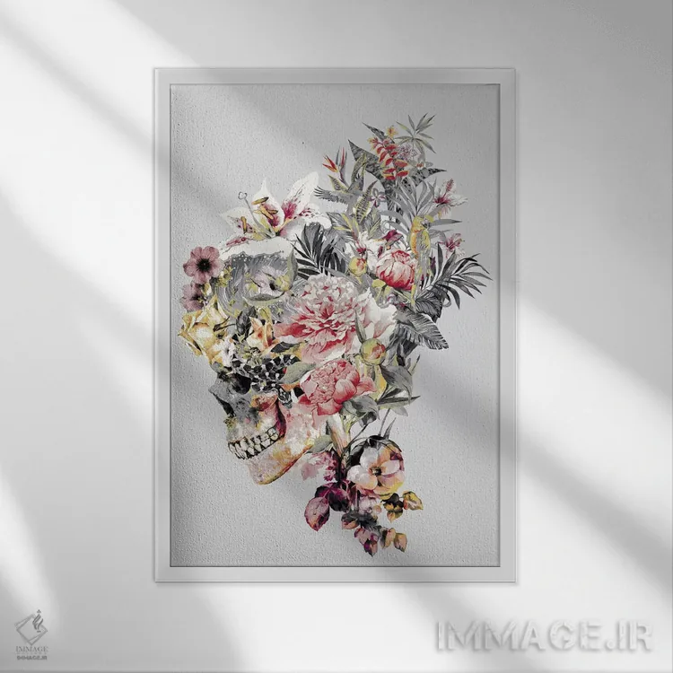 تابلو دکوراتیو XII اثر ریزا پکر - نمای قابدار سفید