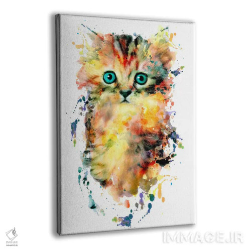 تابلو دکوراتیو گربه گلابی اثر ریزا پکر - نمای پرسپکتیو محصول