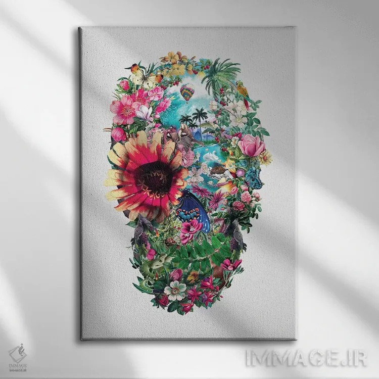 تابلو دکوراتیو جمجمه تابستان II اثر ریزا پکر - نمای روبهرو روی دیوار