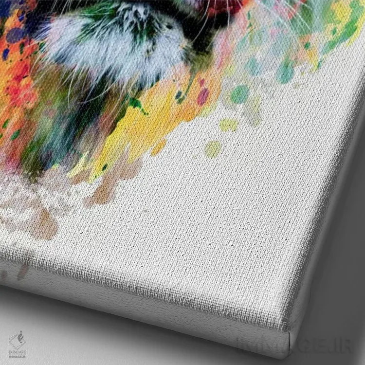 تابلو دکوراتیو تایگر IV اثر ریزا پکر - نمای نزدیک بافت بوم