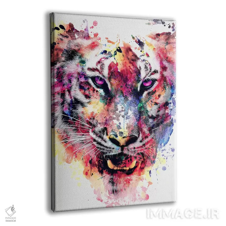 تابلو دکوراتیو چشم تایگر اثر ریزا پکر - نمای پرسپکتیو محصول