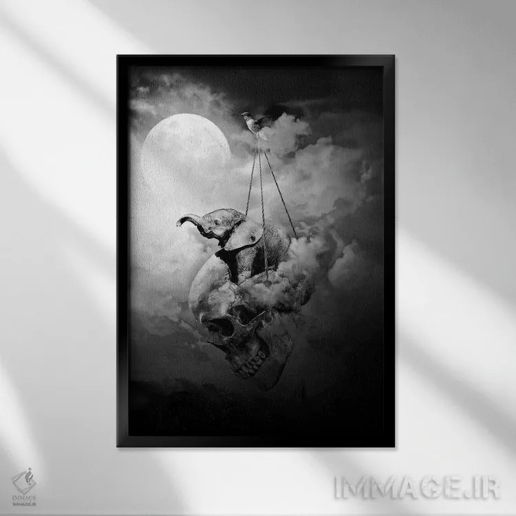 تابلو دکوراتیو سفر اثر ریزا پکر - نمای قابدار مشکی