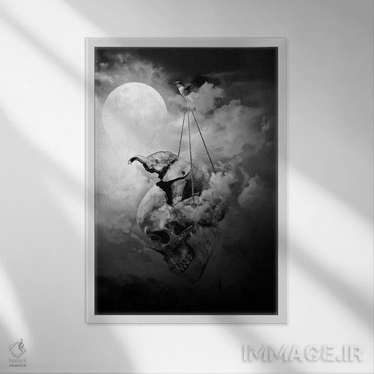 تابلو دکوراتیو سفر اثر ریزا پکر - نمای قابدار سفید