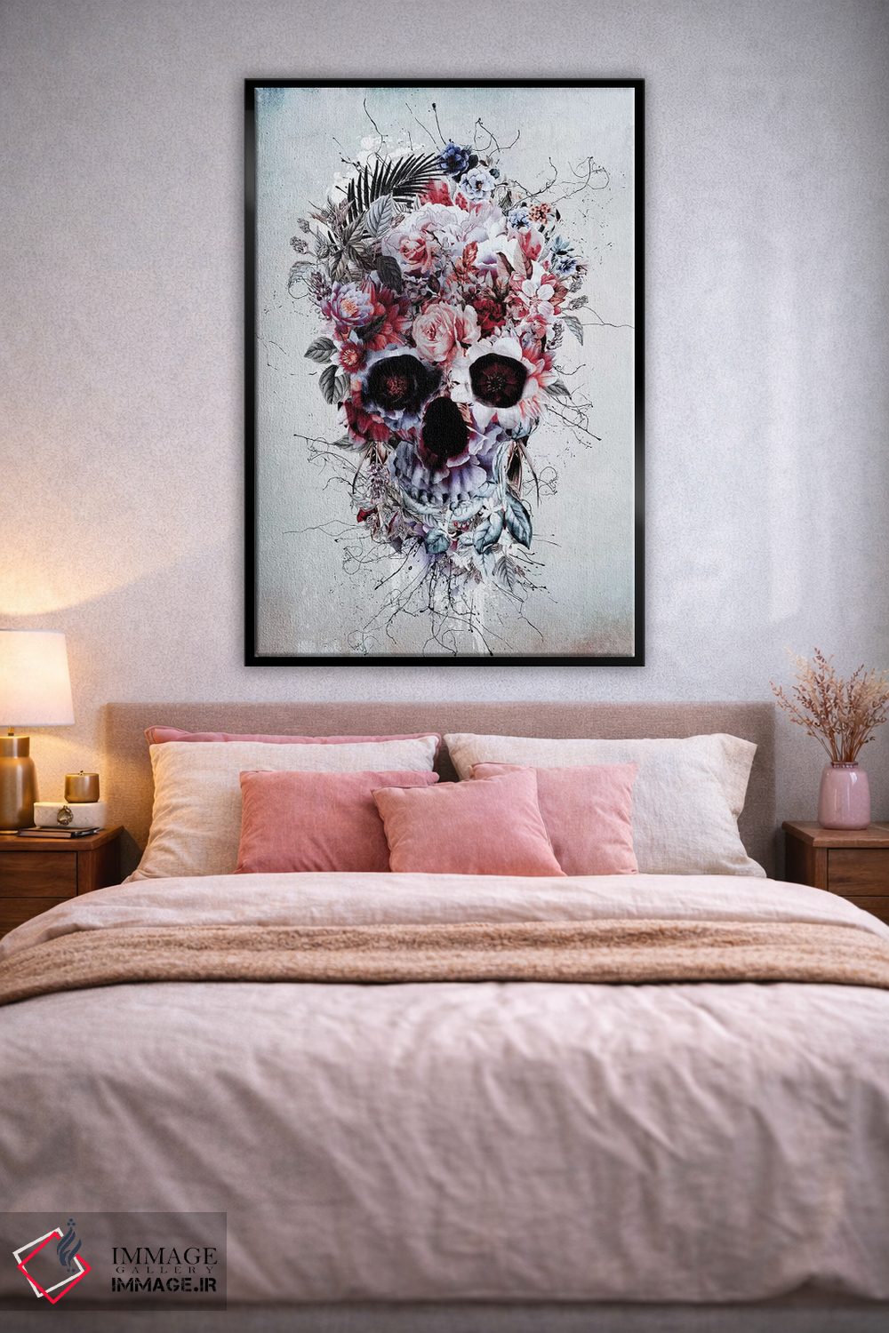 تابلو دکوراتیو جمجمه گل دار RPE اثر ریزا پکر - D1B