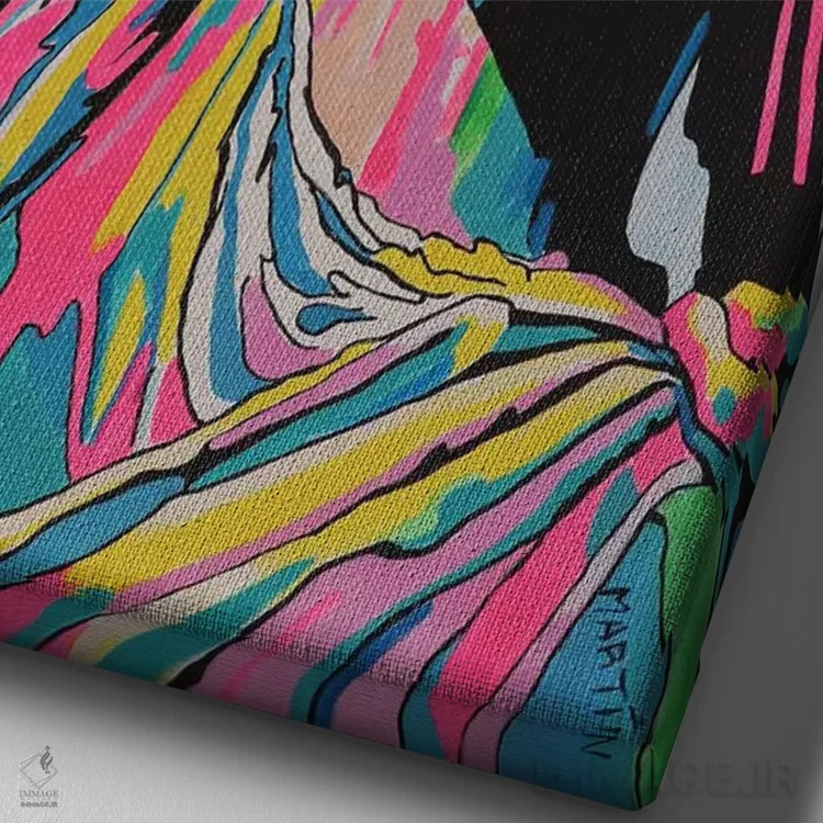 تابلو دکوراتیو بانوی آزادی اثر پیتر مارتین - نمای نزدیک بافت بوم