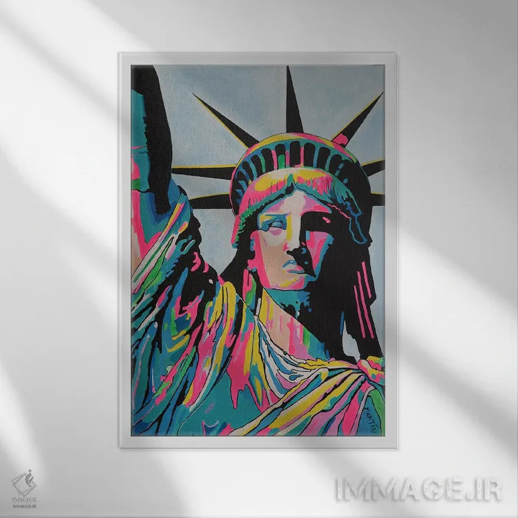 تابلو دکوراتیو بانوی آزادی اثر پیتر مارتین - نمای قابدار سفید