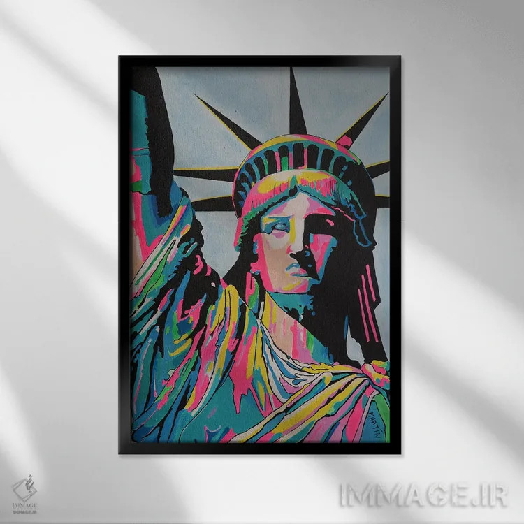 تابلو دکوراتیو بانوی آزادی اثر پیتر مارتین - نمای قابدار مشکی