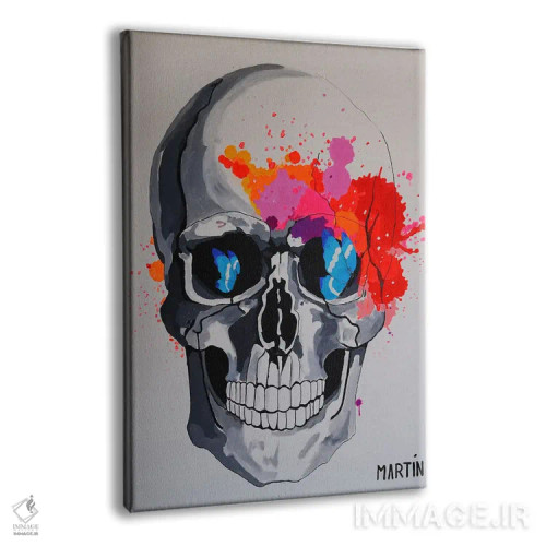 تابلو دکوراتیو جمجمه و پروانه ها اثر پیتر مارتین - نمای پرسپکتیو محصول
