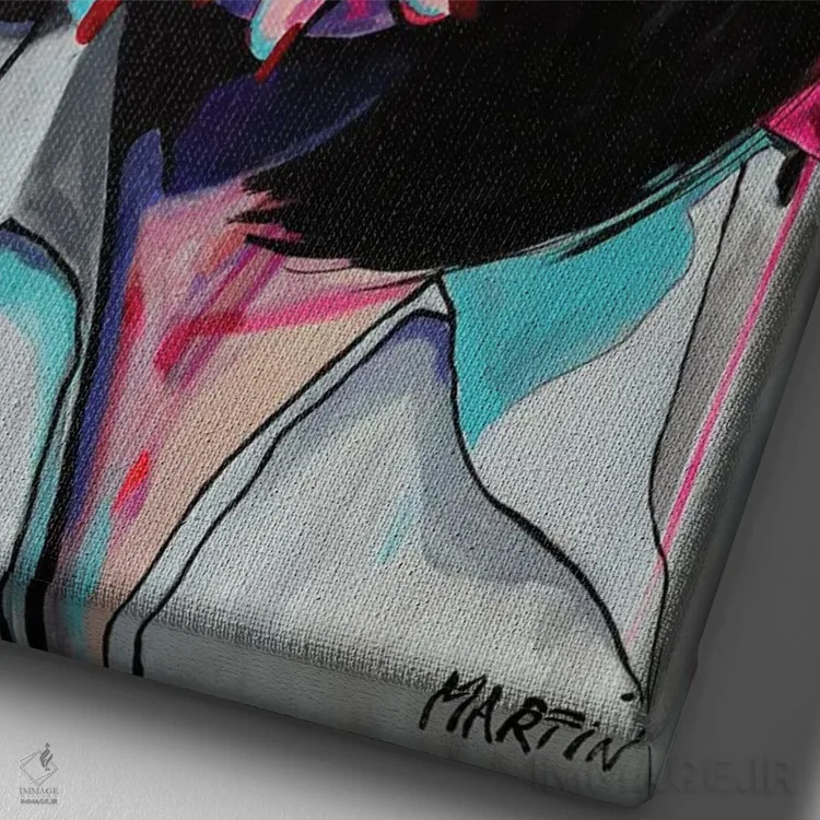 تابلو دکوراتیو میا والاس اثر پیتر مارتین - نمای نزدیک بافت بوم