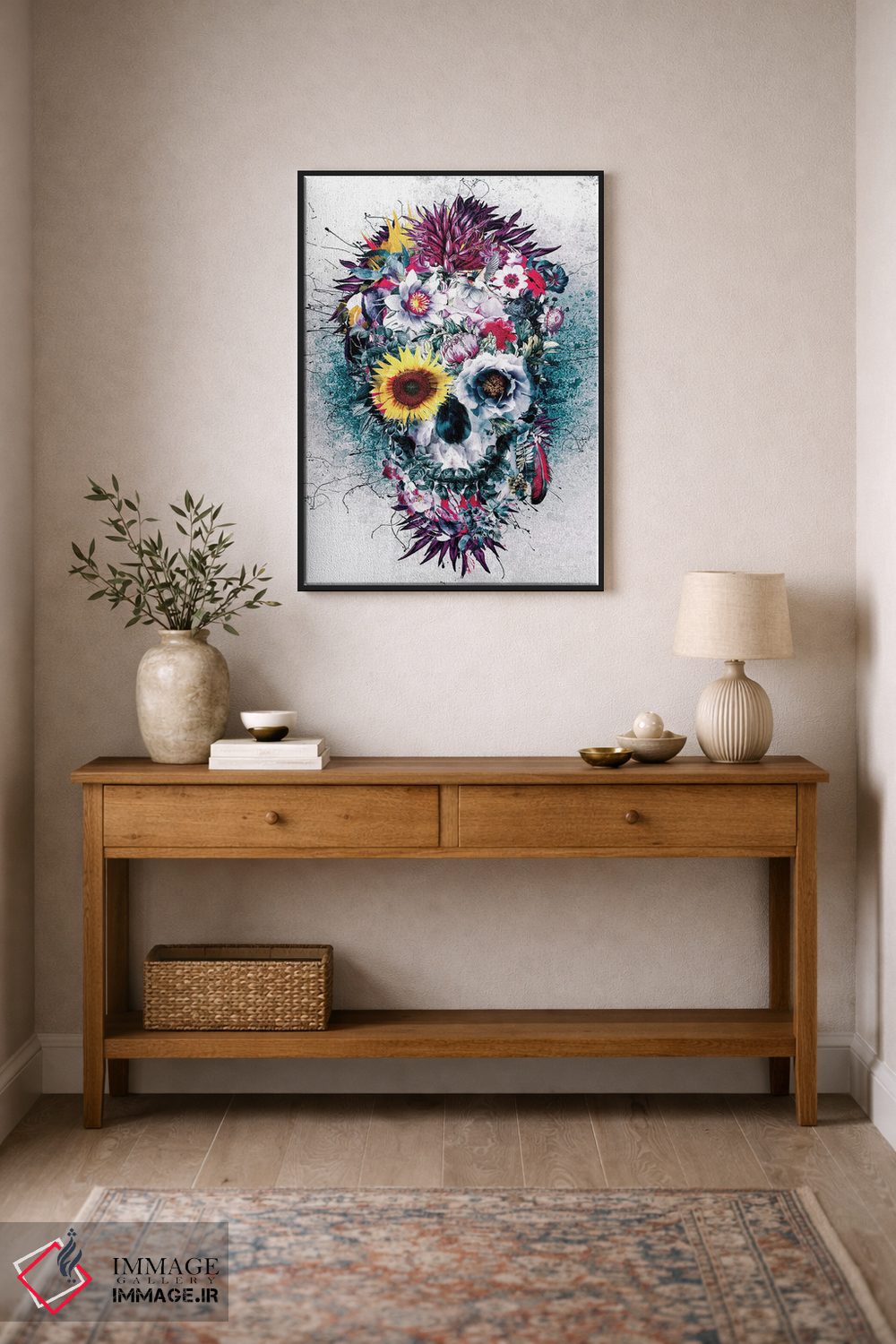 تابلو دکوراتیو جمجمه آبی اثر ریزا پکر - D1B