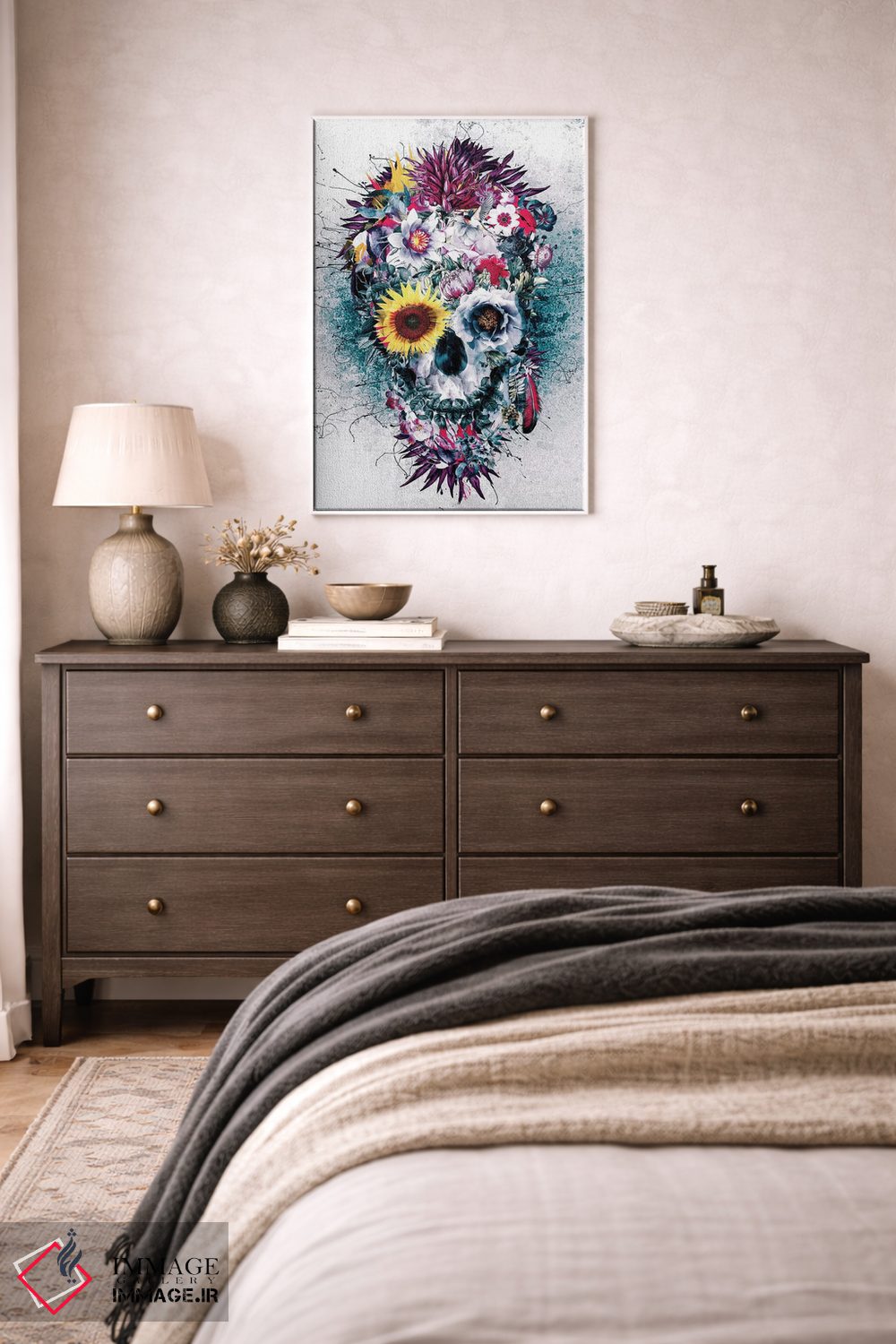 تابلو دکوراتیو جمجمه آبی اثر ریزا پکر - D3W