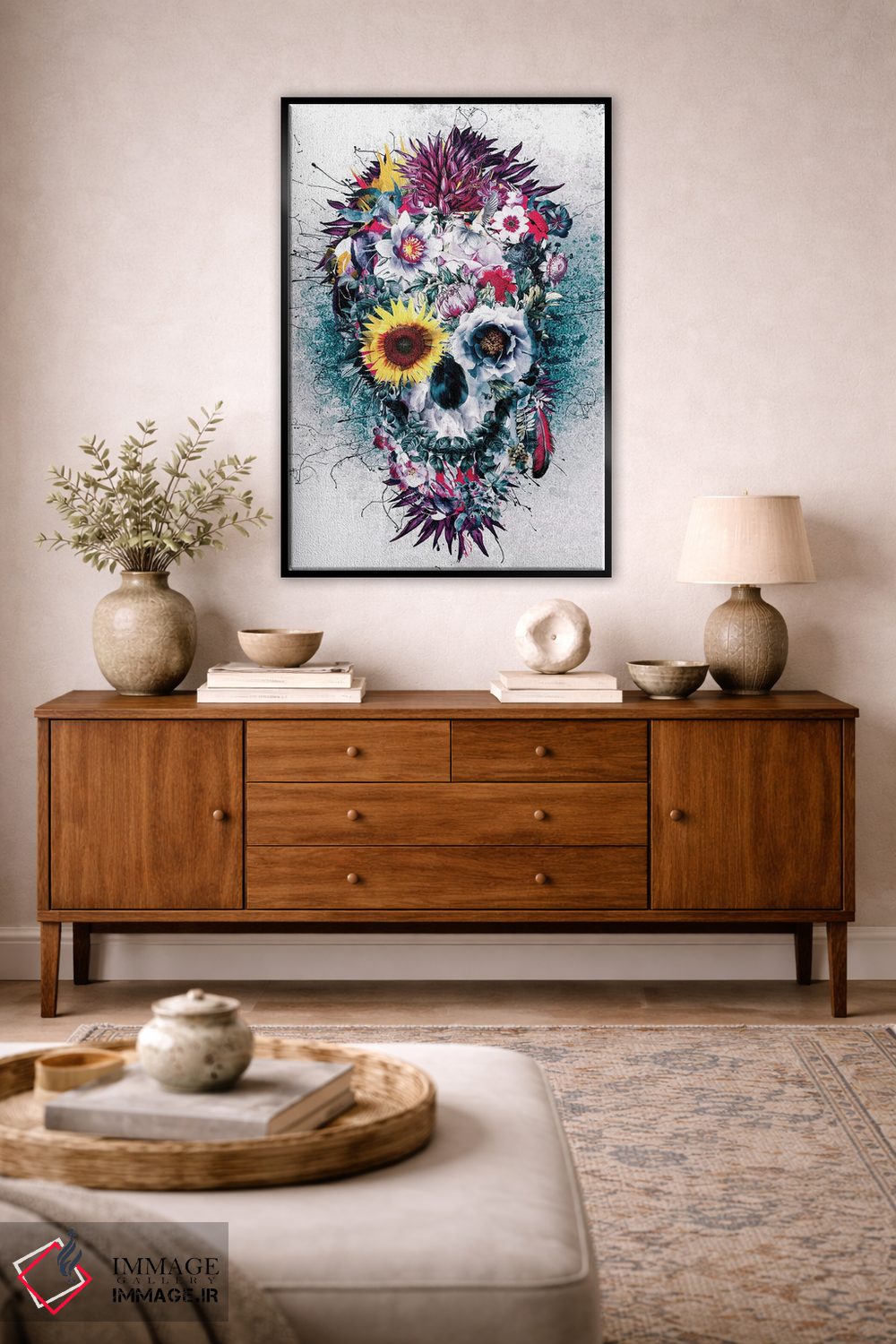 تابلو دکوراتیو جمجمه آبی اثر ریزا پکر - D4B