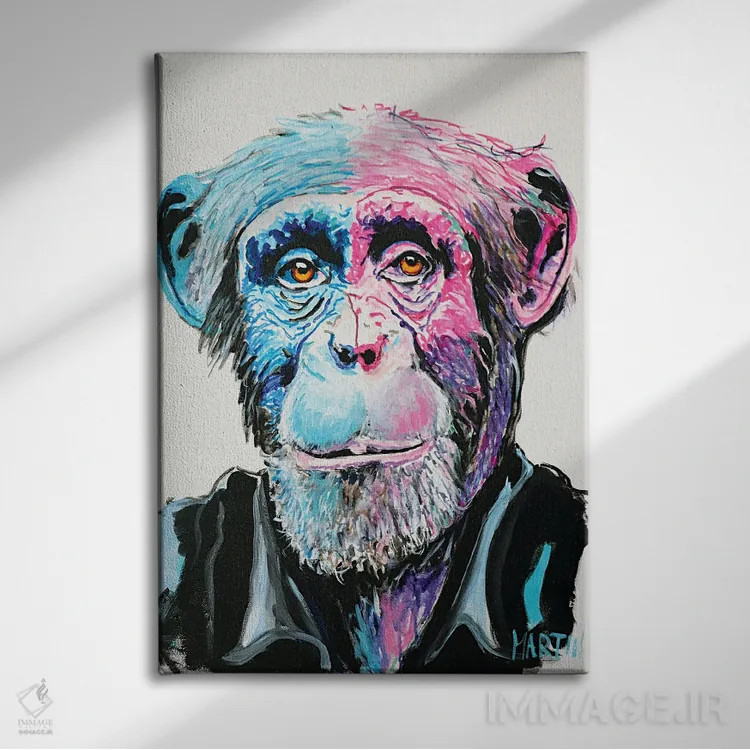 تابلو دکوراتیو گوریل اثر پیتر مارتین - نمای روبهرو روی دیوار