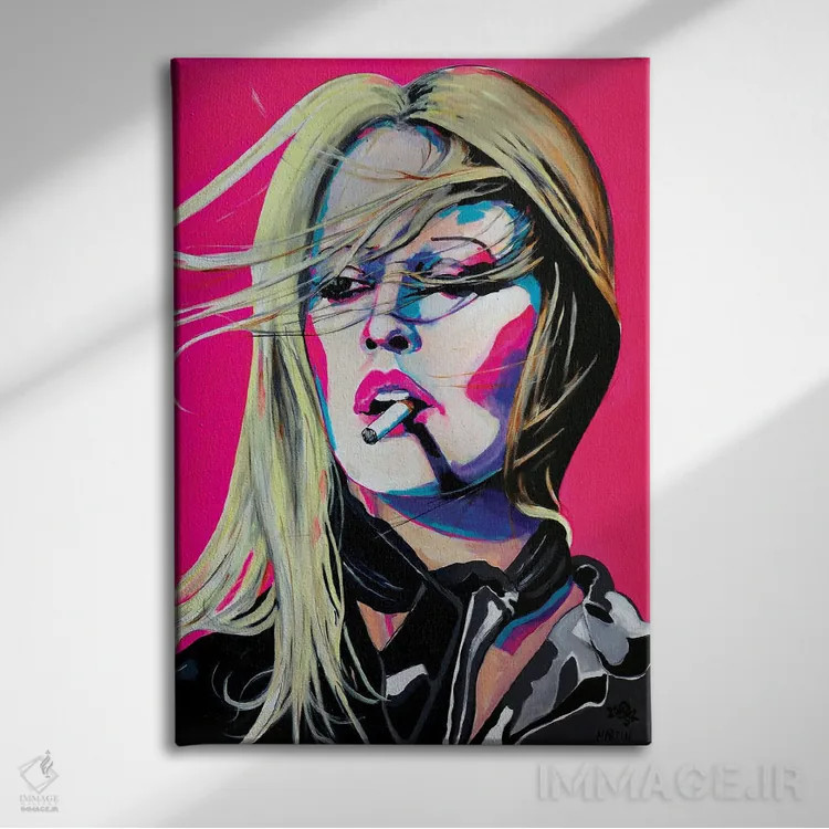 تابلو دکوراتیو بریژیت باردو اثر پیتر مارتین - نمای روبهرو روی دیوار