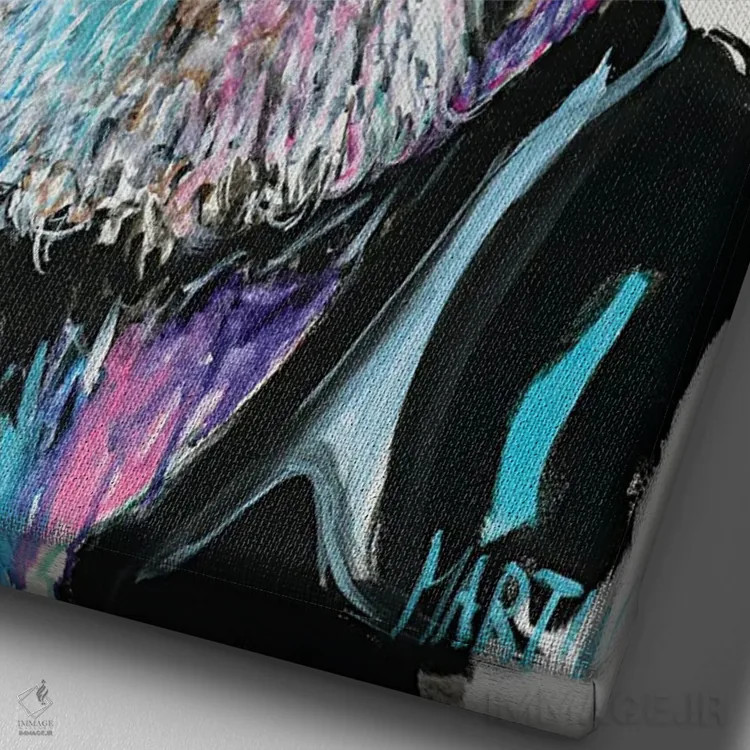 تابلو دکوراتیو گوریل اثر پیتر مارتین - نمای نزدیک بافت بوم