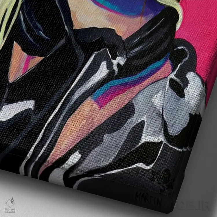 تابلو دکوراتیو بریژیت باردو اثر پیتر مارتین - نمای نزدیک بافت بوم