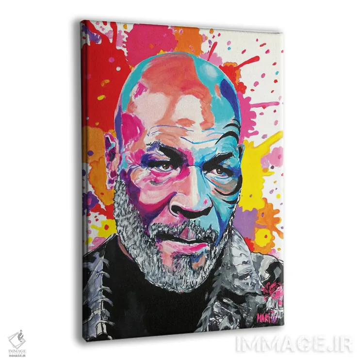 تابلو دکوراتیو مایک تایسون پاپ آرت اثر پیتر مارتین - نمای پرسپکتیو محصول