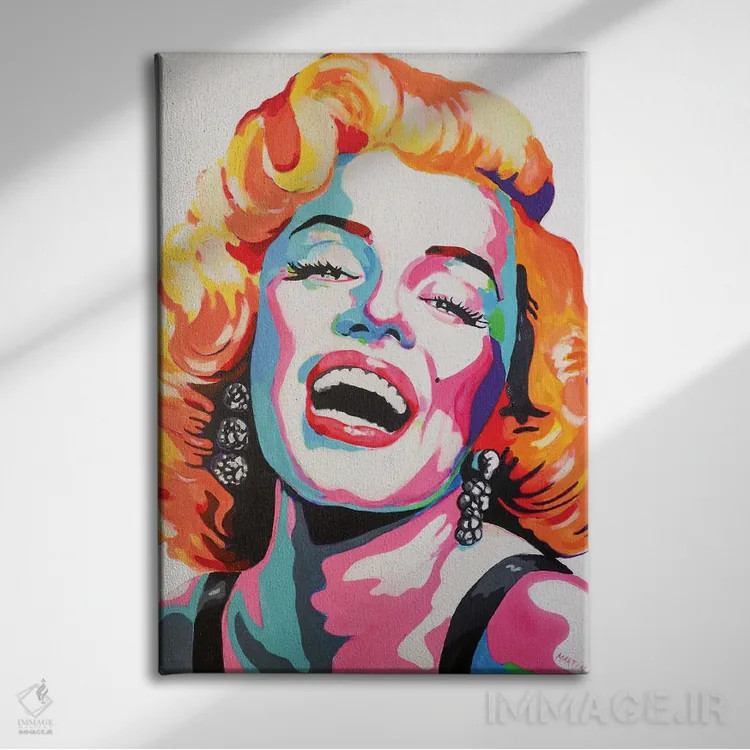 تابلو دکوراتیو مریلین مونرو پاپ آرت اثر پیتر مارتین - نمای روبهرو روی دیوار