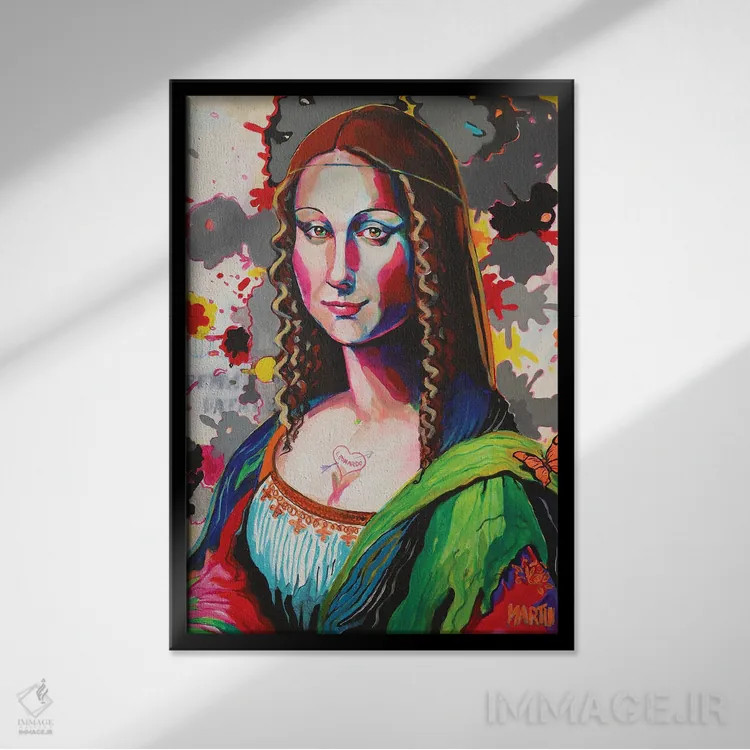 تابلو دکوراتیو مونالیزا II اثر پیتر مارتین - نمای قابدار مشکی