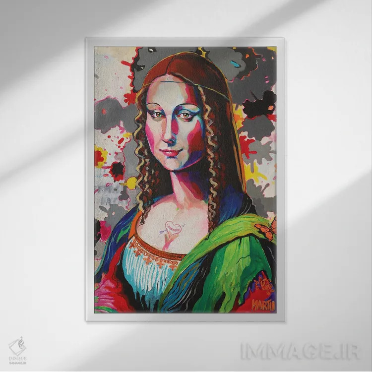 تابلو دکوراتیو مونالیزا II اثر پیتر مارتین - نمای قابدار سفید