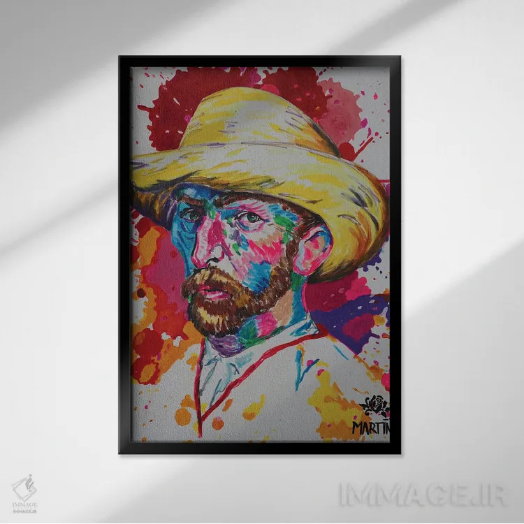 تابلو دکوراتیو وینسنت ون گوگ اثر پیتر مارتین - نمای قابدار مشکی