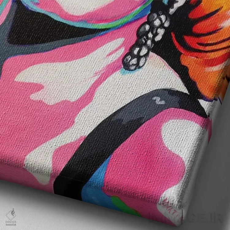 تابلو دکوراتیو مریلین مونرو پاپ آرت اثر پیتر مارتین - نمای نزدیک بافت بوم