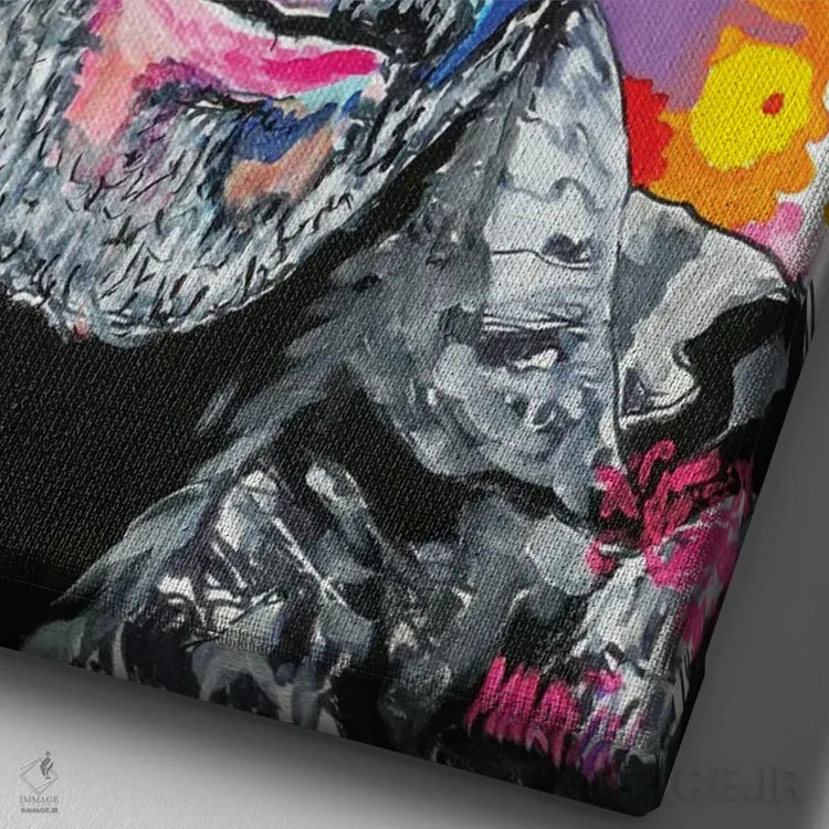 تابلو دکوراتیو مایک تایسون پاپ آرت اثر پیتر مارتین - نمای نزدیک بافت بوم