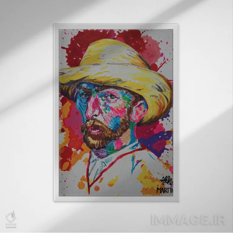 تابلو دکوراتیو وینسنت ون گوگ اثر پیتر مارتین - نمای قابدار سفید