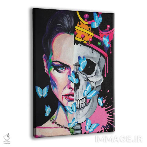 تابلو دکوراتیو عشق جمجمه و پروانه اثر پیتر مارتین - نمای پرسپکتیو محصول