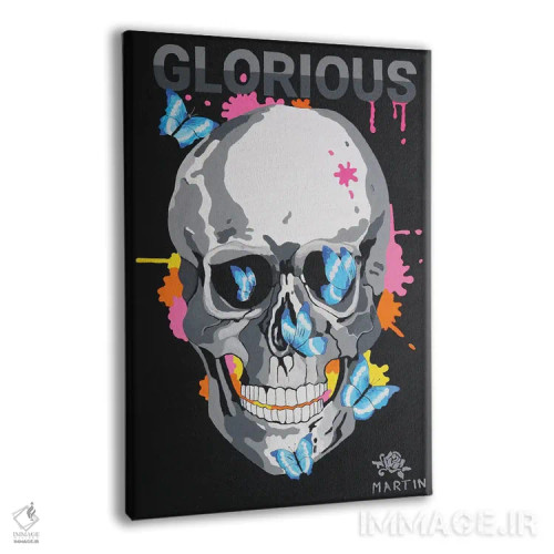 تابلو دکوراتیو جمجمه با عظمت اثر پیتر مارتین - نمای پرسپکتیو محصول