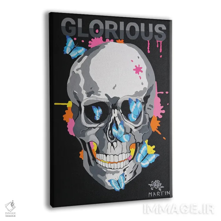 تابلو دکوراتیو جمجمه با عظمت اثر پیتر مارتین - نمای پرسپکتیو محصول