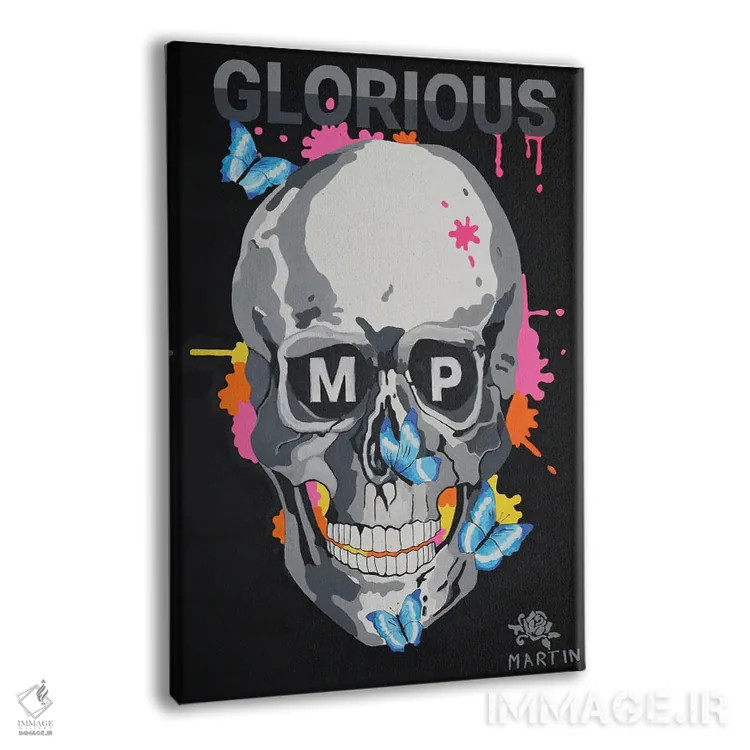 تابلو دکوراتیو جمجمه عظمت MP اثر پیتر مارتین - نمای پرسپکتیو محصول