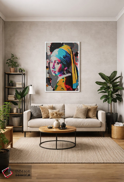 تابلو دکوراتیو دختر با گوشواره مروارید اثر پیتر مارتین - D1W