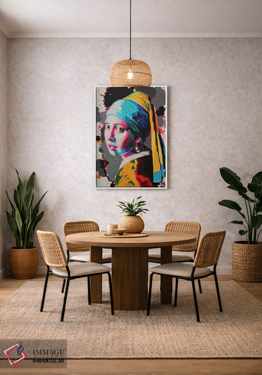 تابلو دکوراتیو دختر با گوشواره مروارید اثر پیتر مارتین - D3W