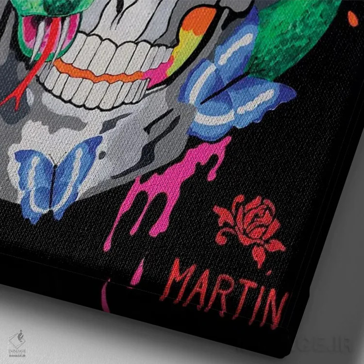 تابلو دکوراتیو زندگی باشکوه اثر پیتر مارتین - نمای نزدیک بافت بوم