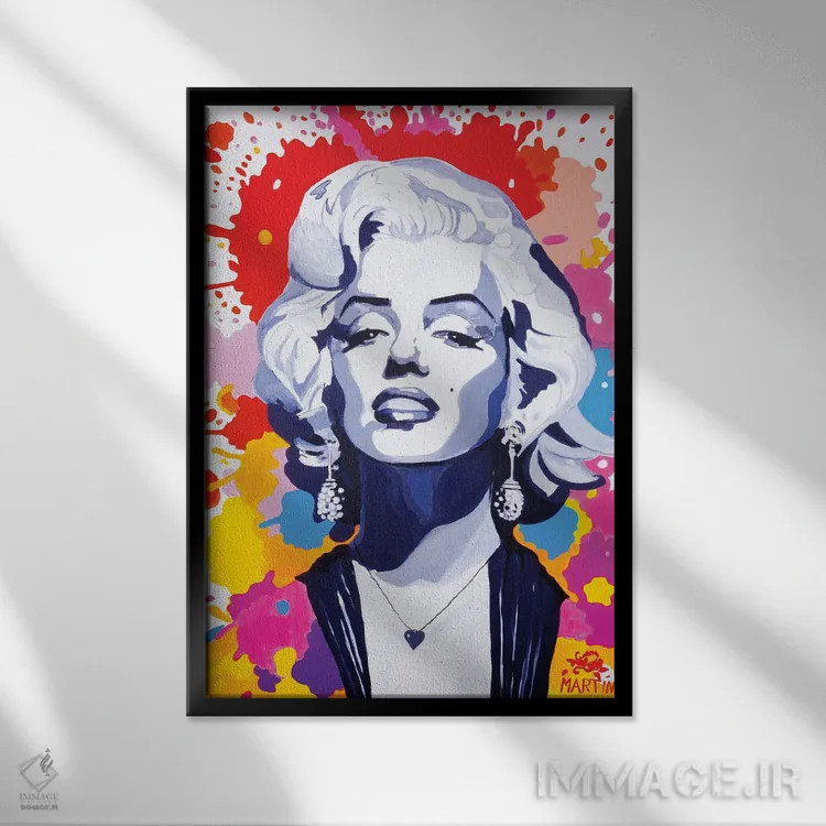 تابلو دکوراتیو مریلین مونرو III اثر پیتر مارتین - نمای قابدار مشکی