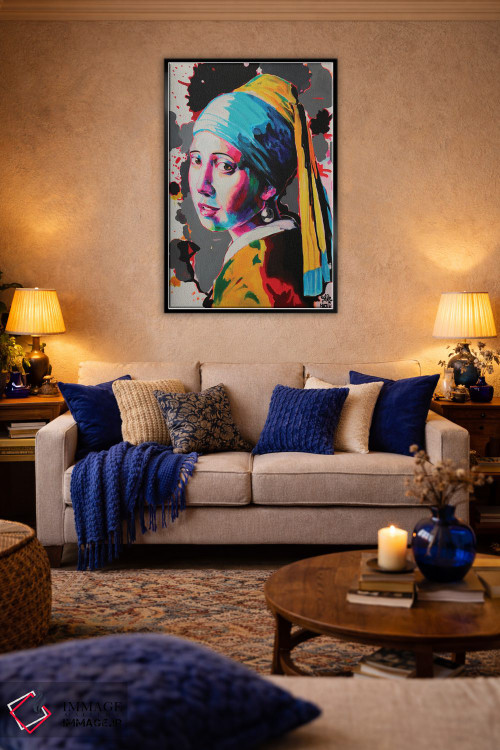 تابلو دکوراتیو دختر با گوشواره مروارید اثر پیتر مارتین - D4B