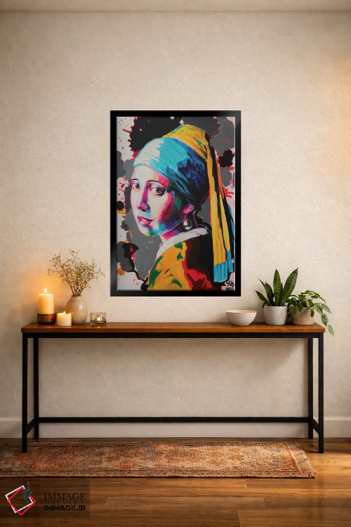 تابلو دکوراتیو دختر با گوشواره مروارید اثر پیتر مارتین - D5B