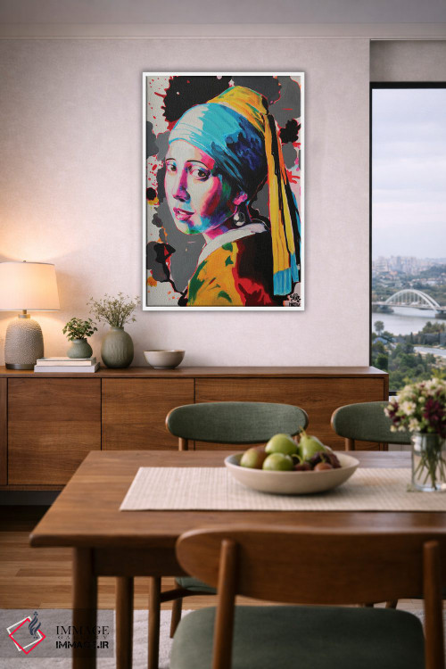 تابلو دکوراتیو دختر با گوشواره مروارید اثر پیتر مارتین - D6W