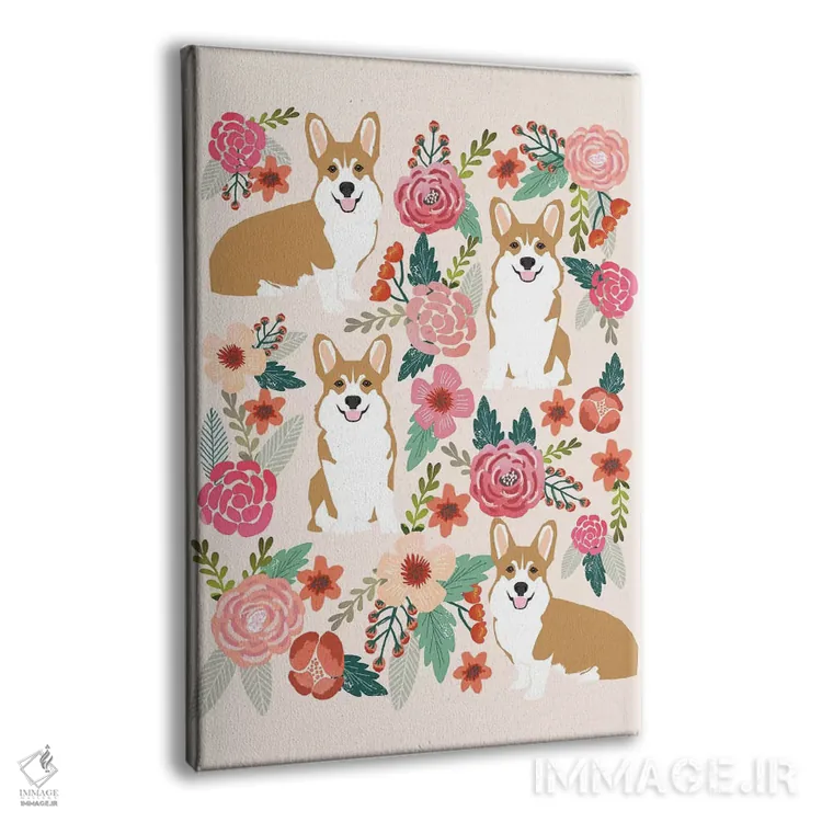 تابلو دکوراتیو کولاژ گل های کرگی اول اثر پت فرندلی - نمای پرسپکتیو محصول