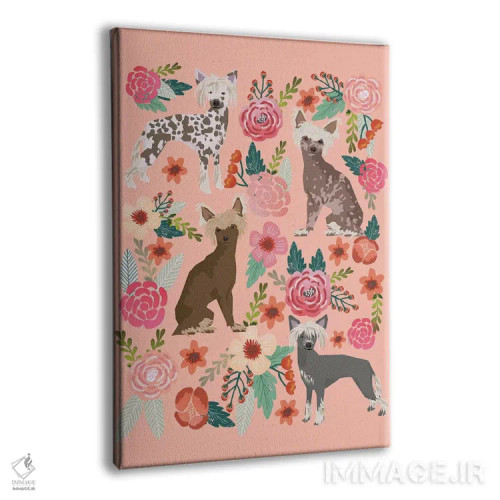 تابلو دکوراتیو کولاژ گل های کرست چینی اثر پت فرندلی - نمای پرسپکتیو محصول