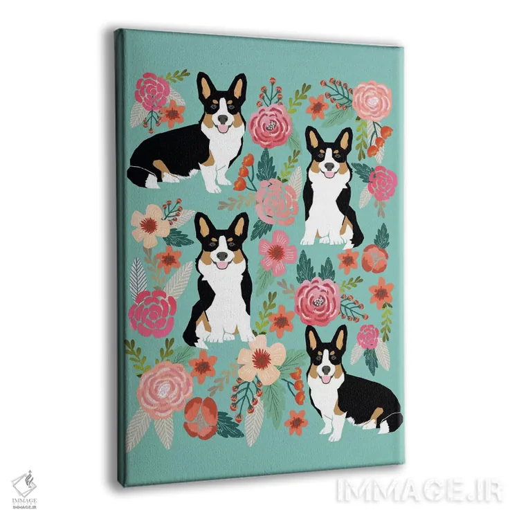 تابلو دکوراتیو کولاژ گل های کرگی دوم اثر پت فرندلی - نمای پرسپکتیو محصول