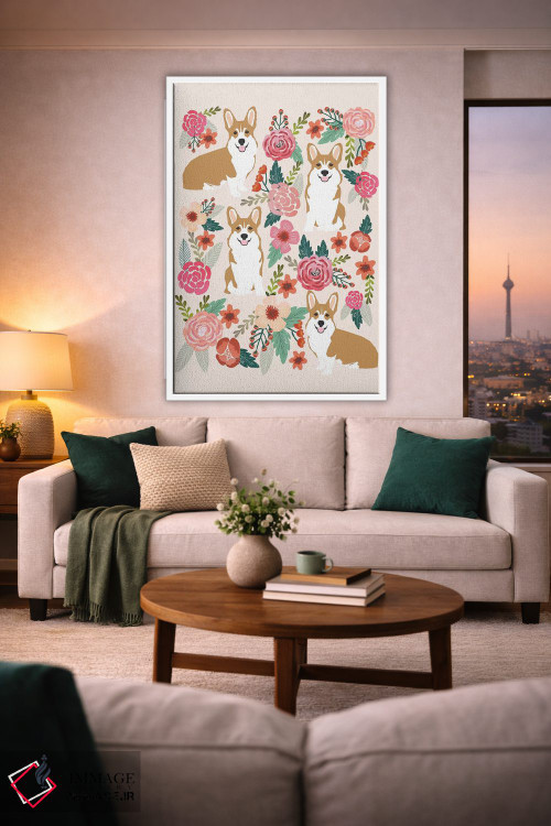 تابلو دکوراتیو کولاژ گل های کرگی اول اثر پت فرندلی - D1W