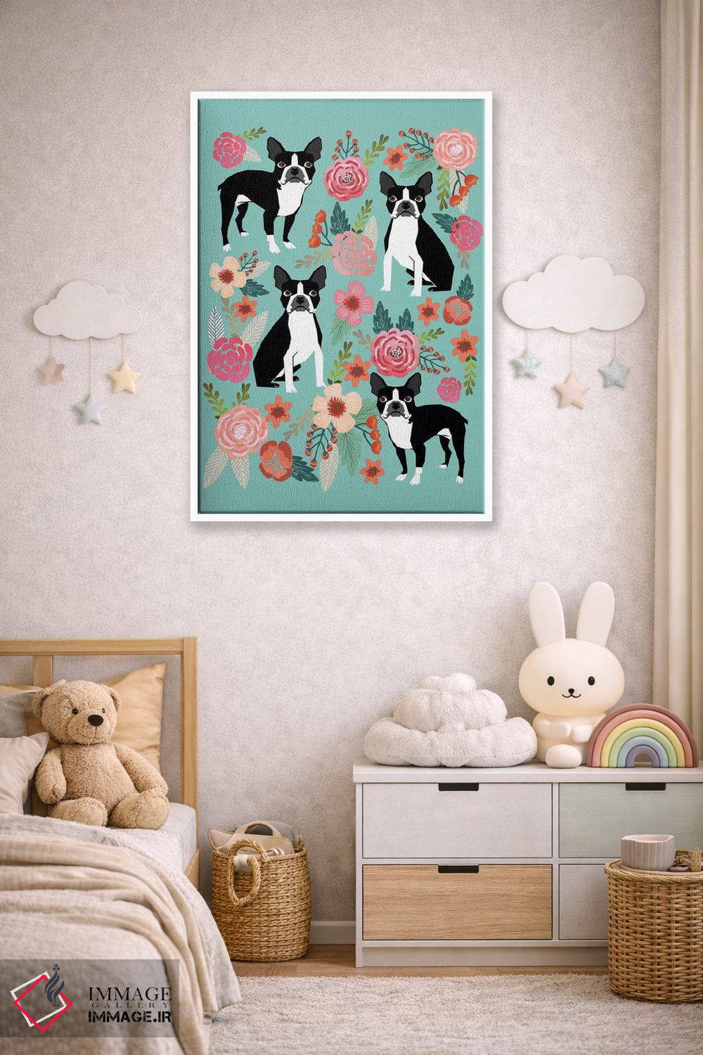 تابلو دکوراتیو کولاژ گل های بوستون ترر اول اثر پت فرندلی - D4W