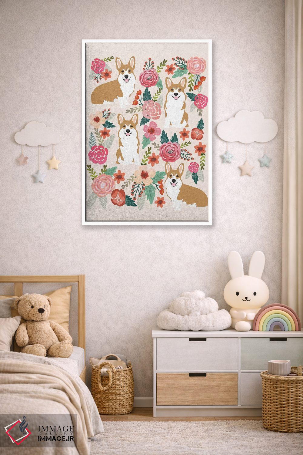 تابلو دکوراتیو کولاژ گل های کرگی اول اثر پت فرندلی - D4W