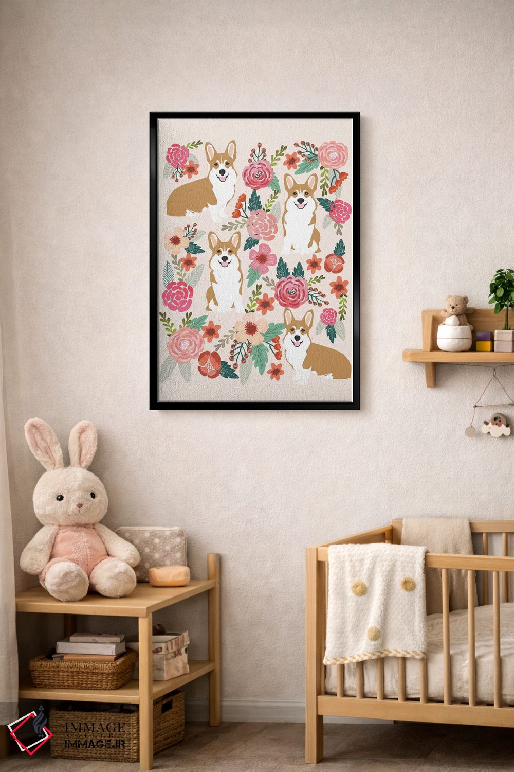 تابلو دکوراتیو کولاژ گل های کرگی اول اثر پت فرندلی - D5B