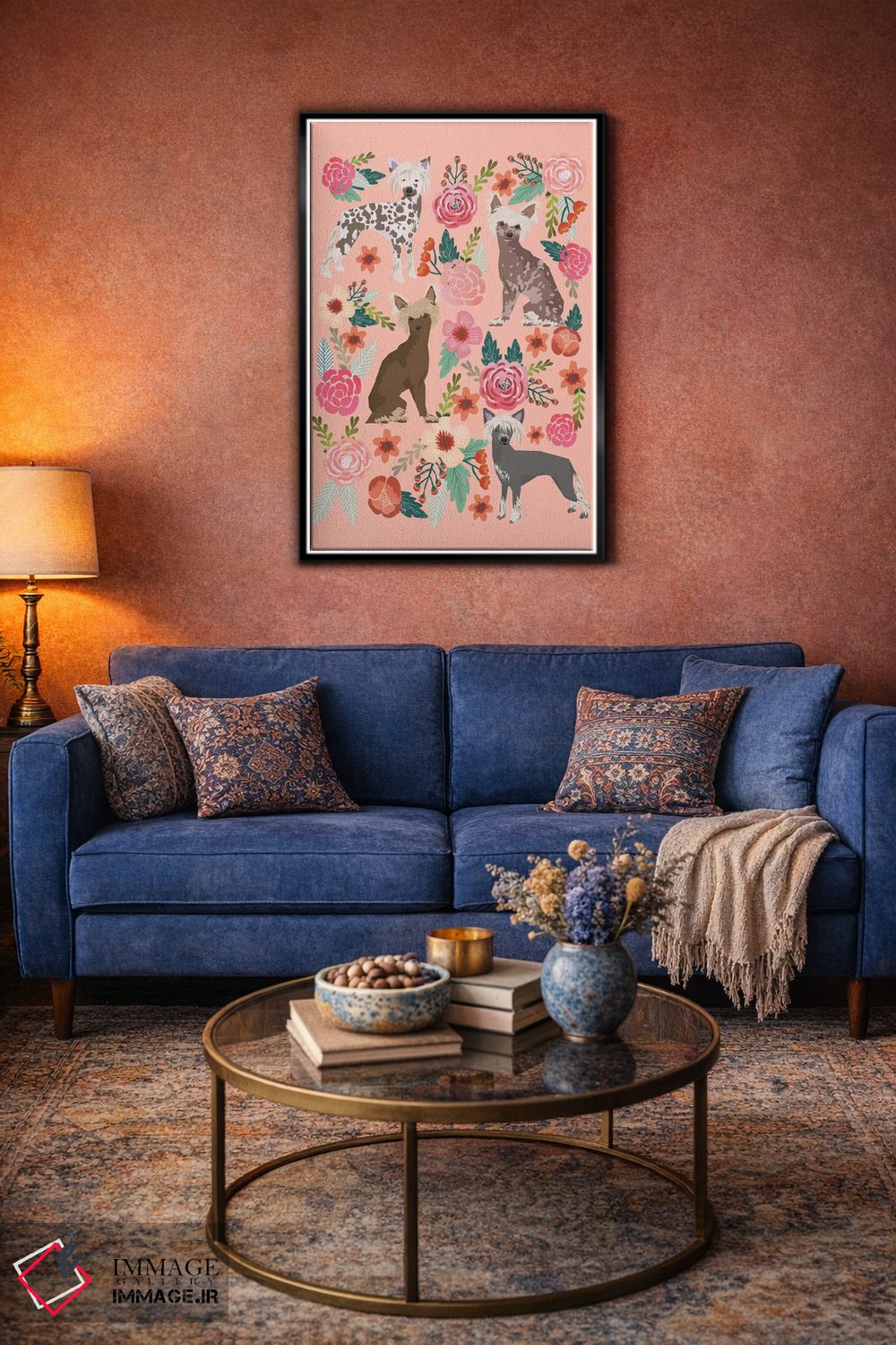 تابلو دکوراتیو کولاژ گل های کرست چینی اثر پت فرندلی - D6B