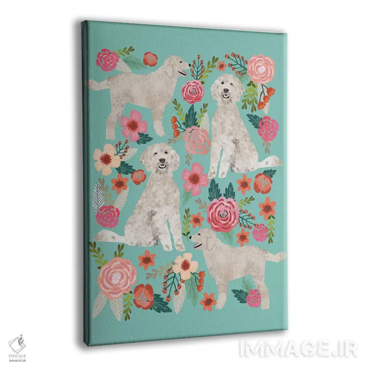 تابلو دکوراتیو کولاژ گل های گلدن دودل اثر پت فرندلی - نمای پرسپکتیو محصول