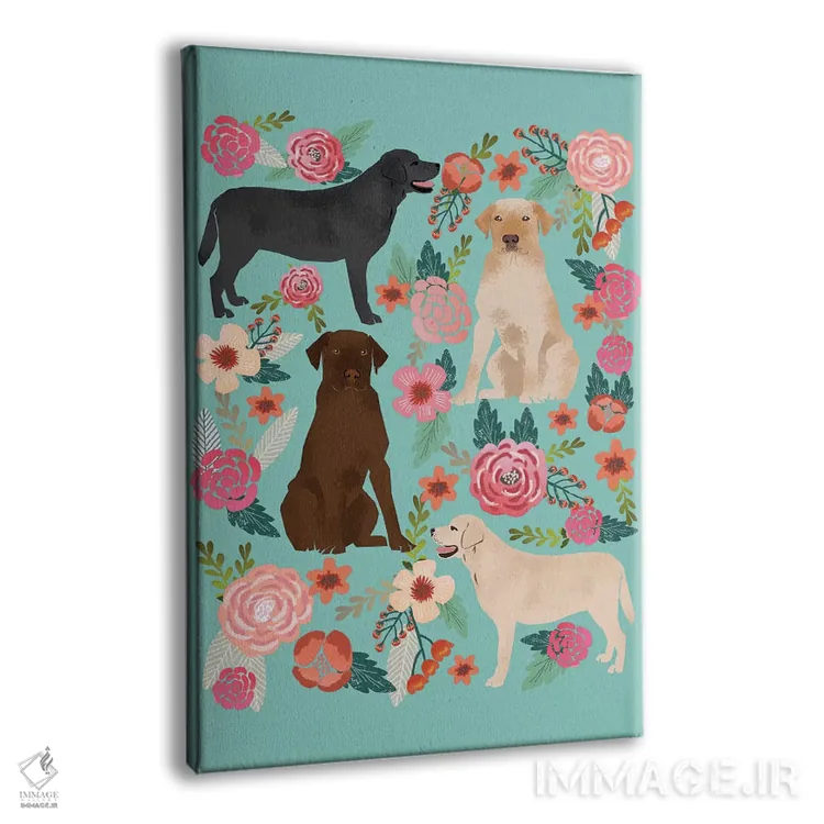 تابلو دکوراتیو کولاژ گل های لابرادور اثر پت فرندلی - نمای پرسپکتیو محصول